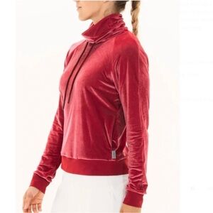 FORAY GOLF LPGA Velvet Funnel Neck in Rosewood SZ XS